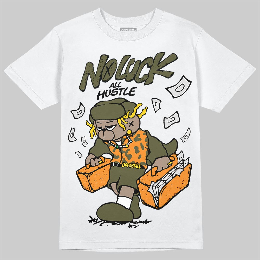 Olive Collection DopeSkill T-Shirt No Luck, All Hustle Graphic