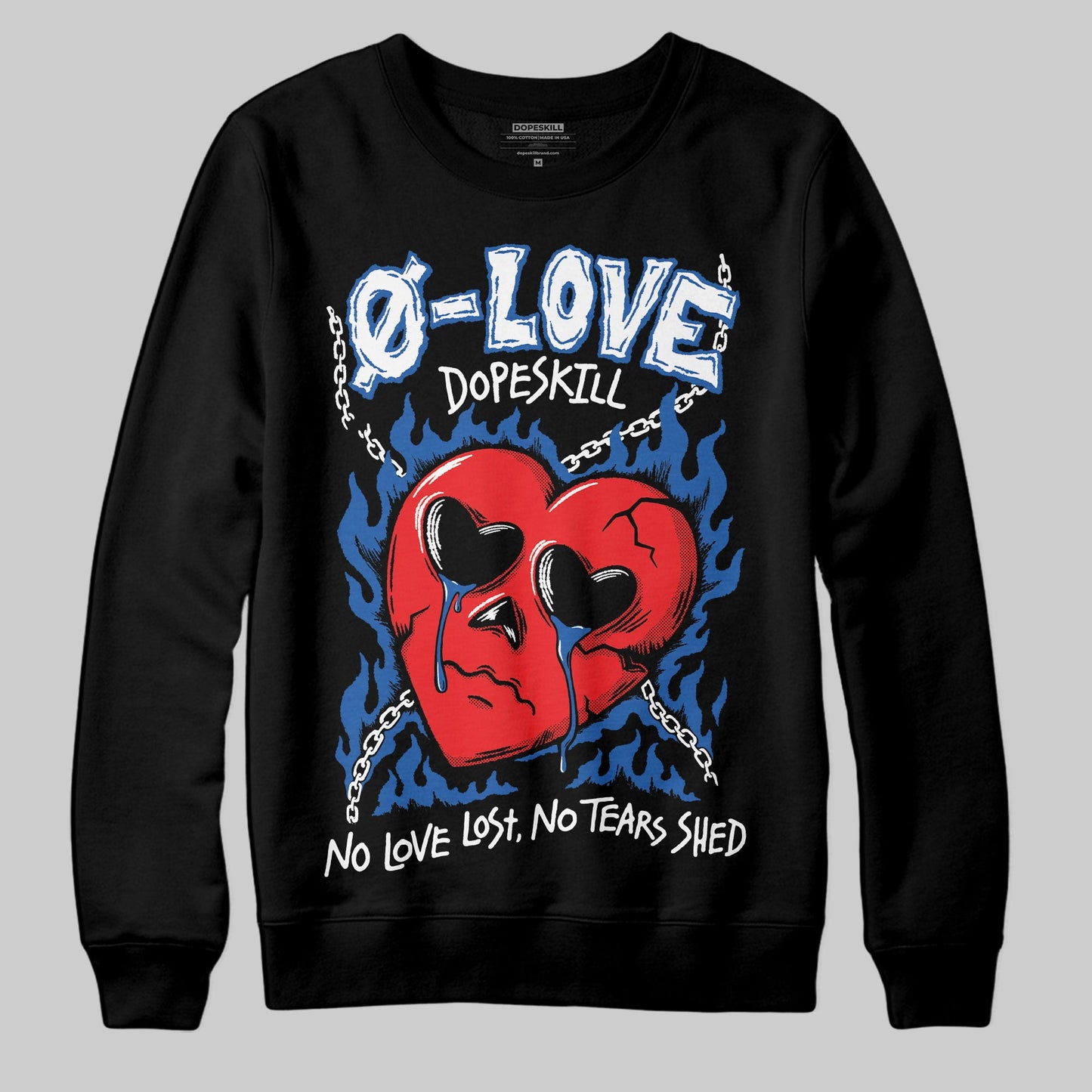 Blueberry 12s DopeSkill Sweatshirt Crying Heart Graphic