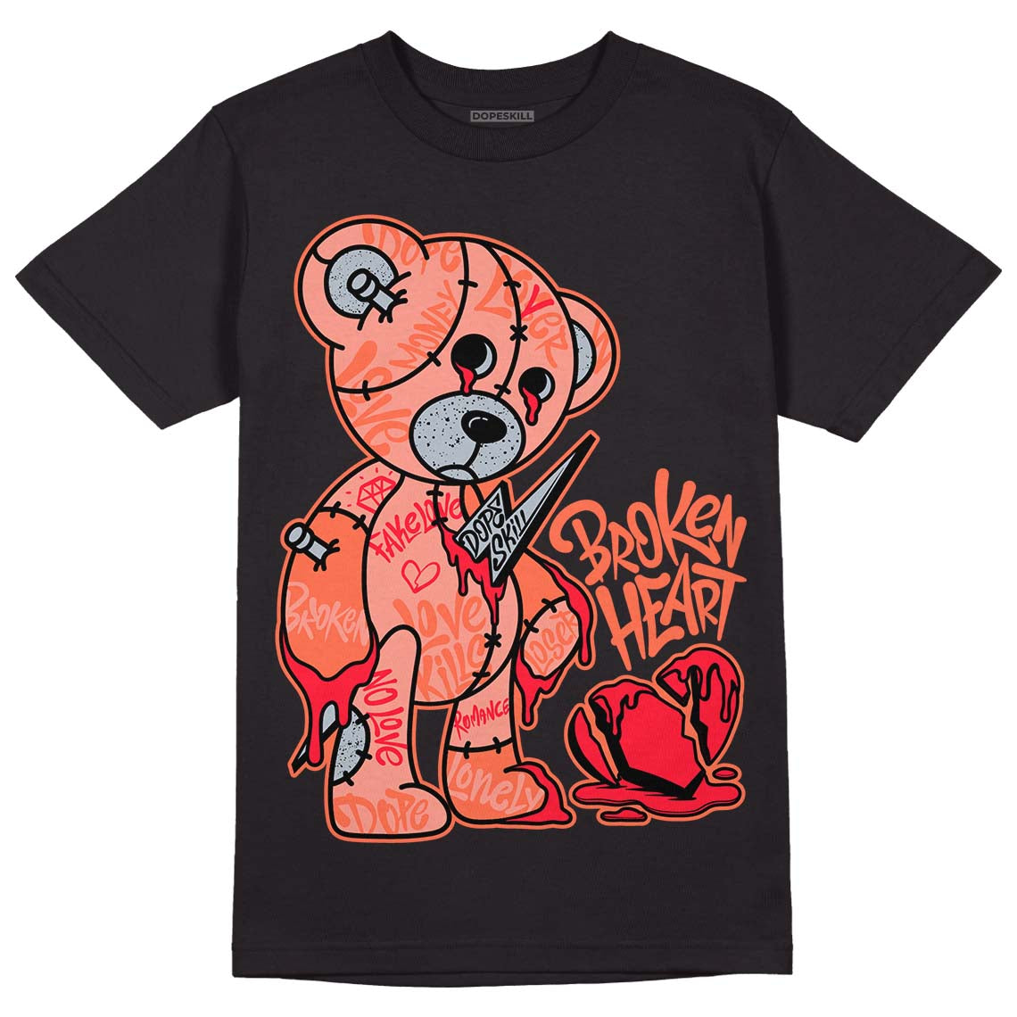 Crimson Bliss 5s DopeSkill T-Shirt Broken Heart Graphic