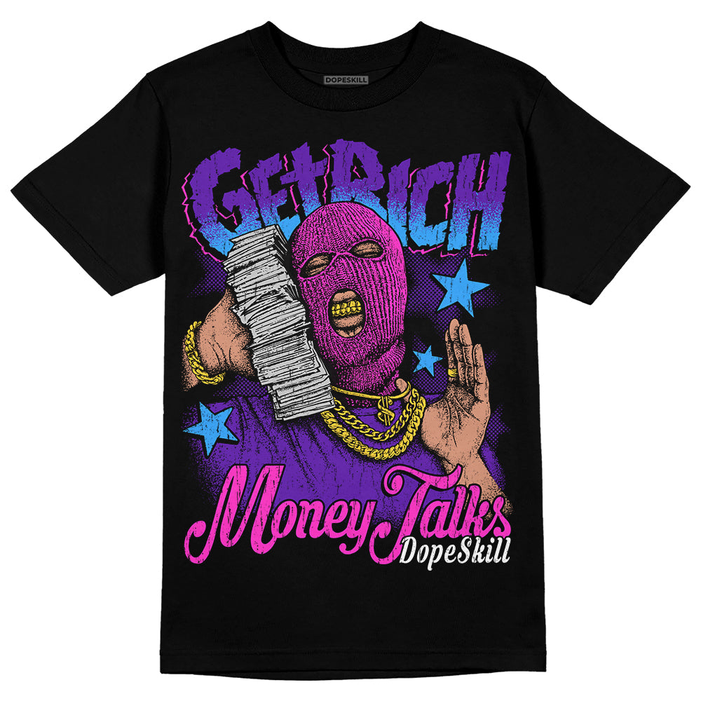 Dunk Purple Championship Court White DopeSkill T-Shirt Get Rich Graphic