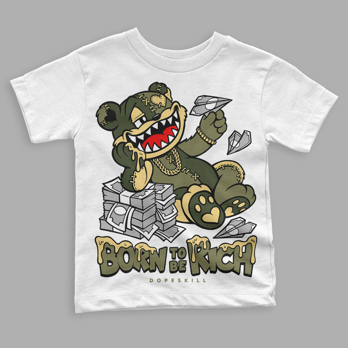 Craft Olive 4s DopeSkill Toddler Kids T-shirt Born To Be Rich Graphic
