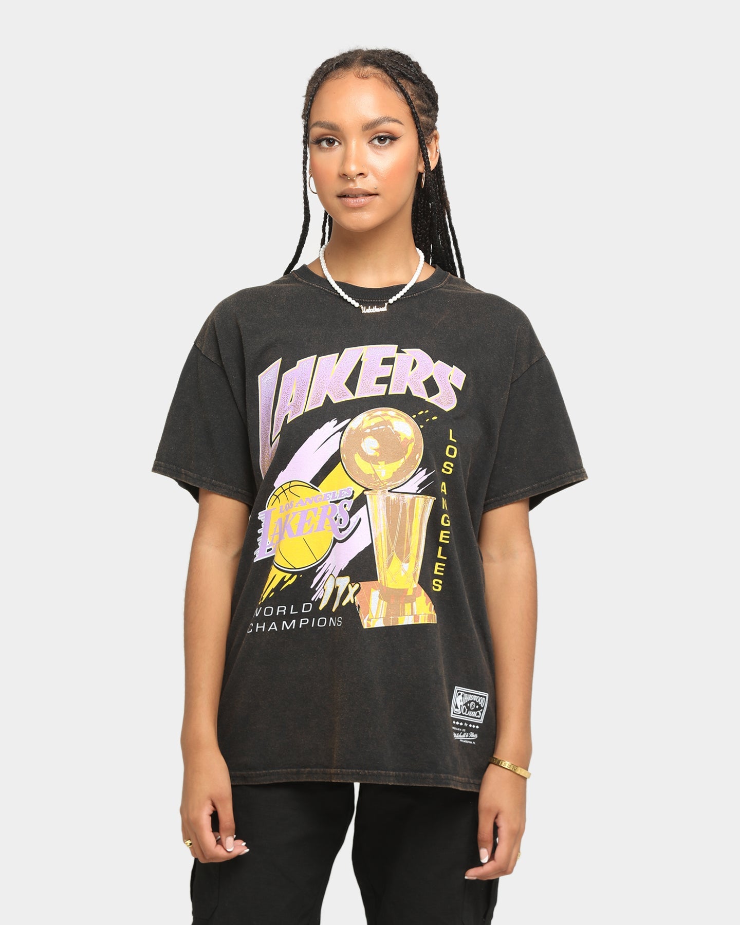 Mitchell & Ness Los Angeles Lakers 17 Times Champ T-Shirt Faded Black Style001