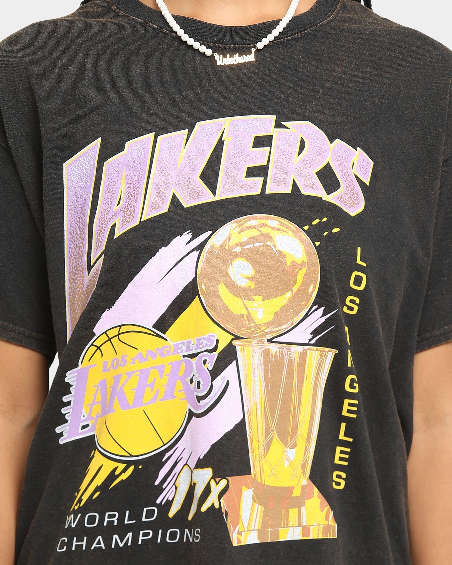 Mitchell & Ness Los Angeles Lakers 17 Times Champ T-Shirt Faded Black Style001