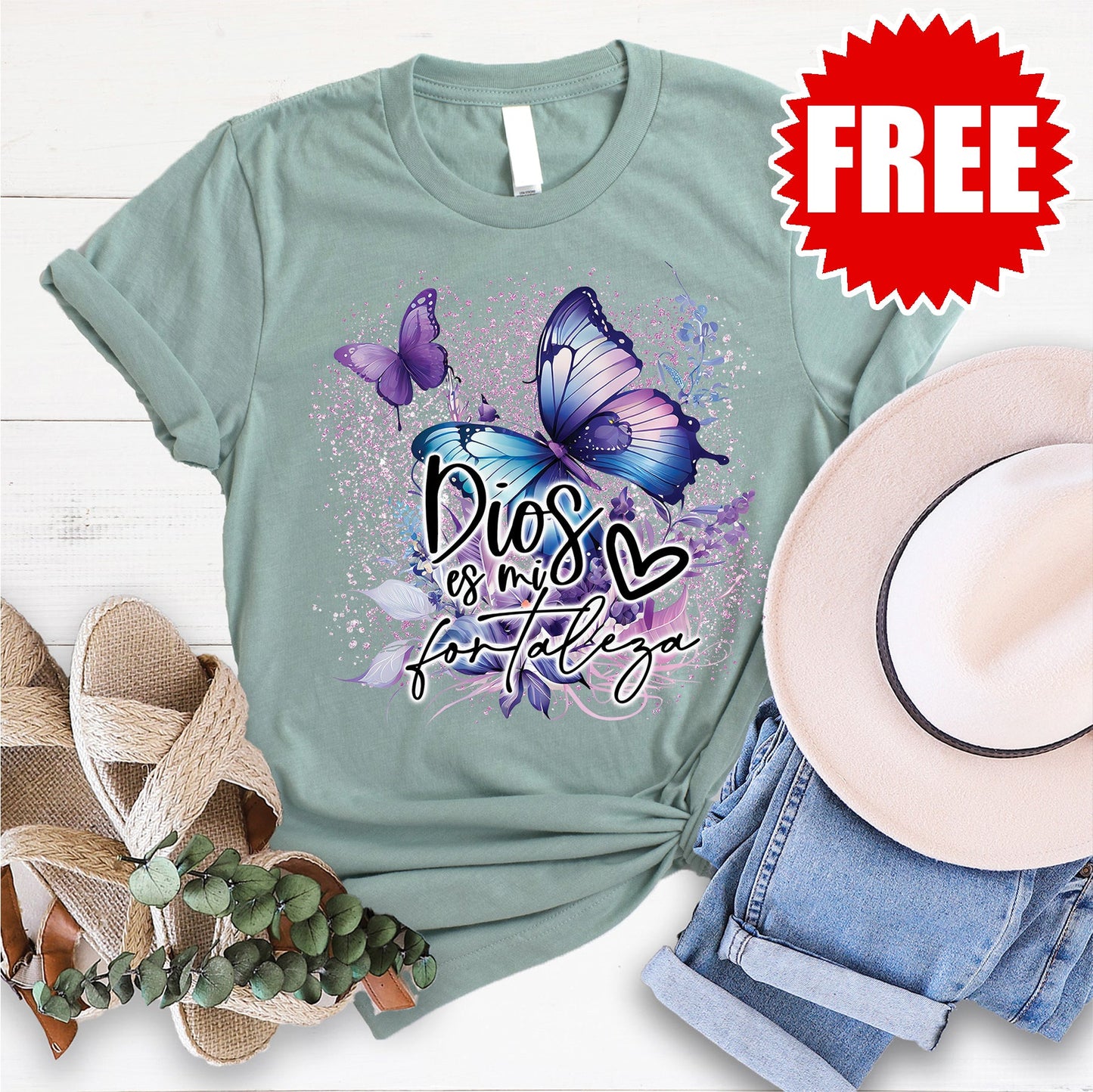 Dios Es Mi Tee - Heather Sage - 0
