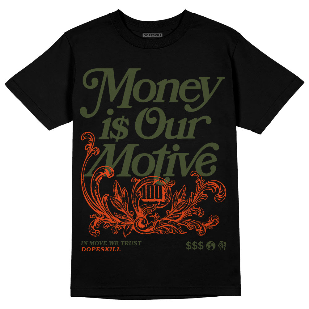 Olive Collection DopeSkill T-Shirt Money Is Our Motive Typo Graphic
