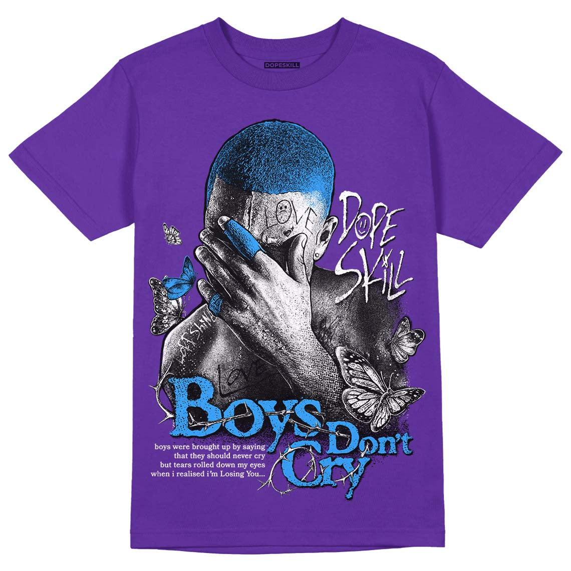 Court Purple 13s DopeSkill Purple T-shirt Boys Don't Cry Graphic