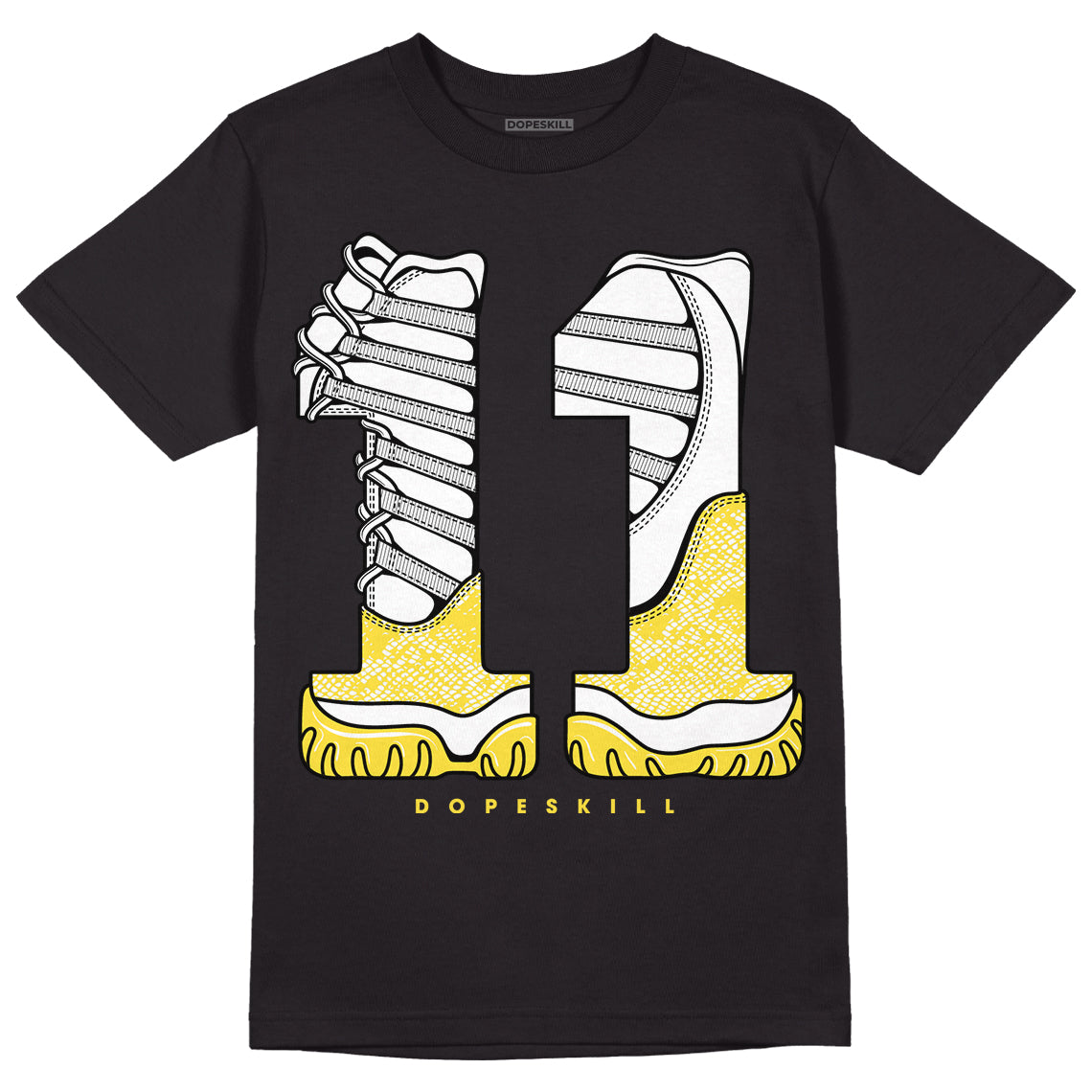 Yellow Snakeskin 11s DopeSkill T-Shirt No.11 Graphic