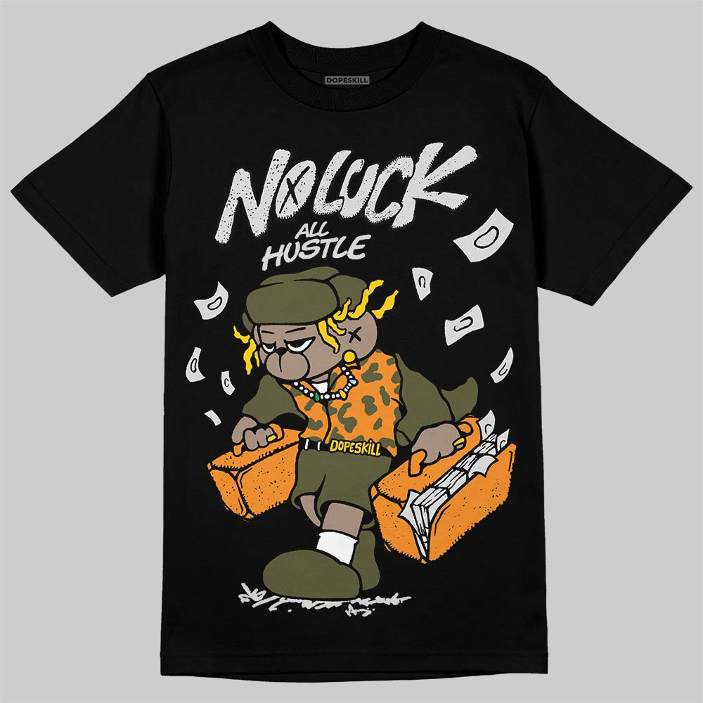 Olive Collection DopeSkill T-Shirt No Luck, All Hustle Graphic