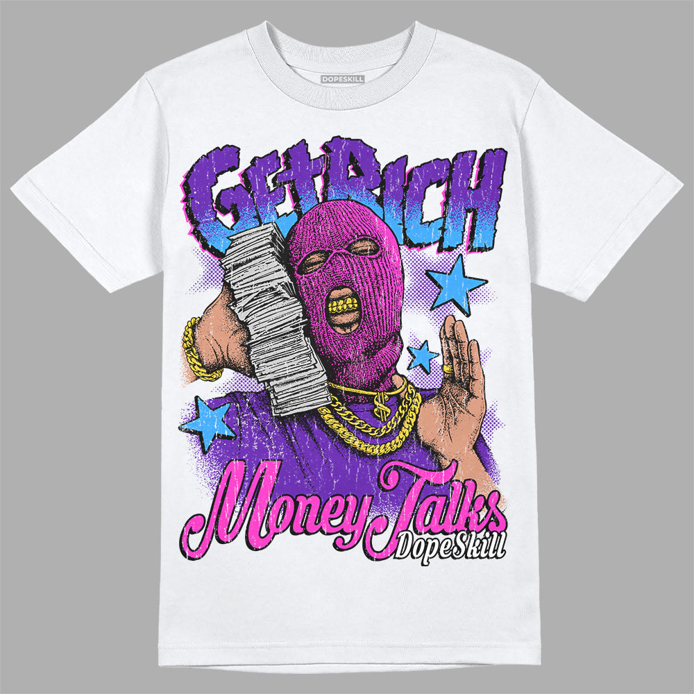 Dunk Purple Championship Court White DopeSkill T-Shirt Get Rich Graphic