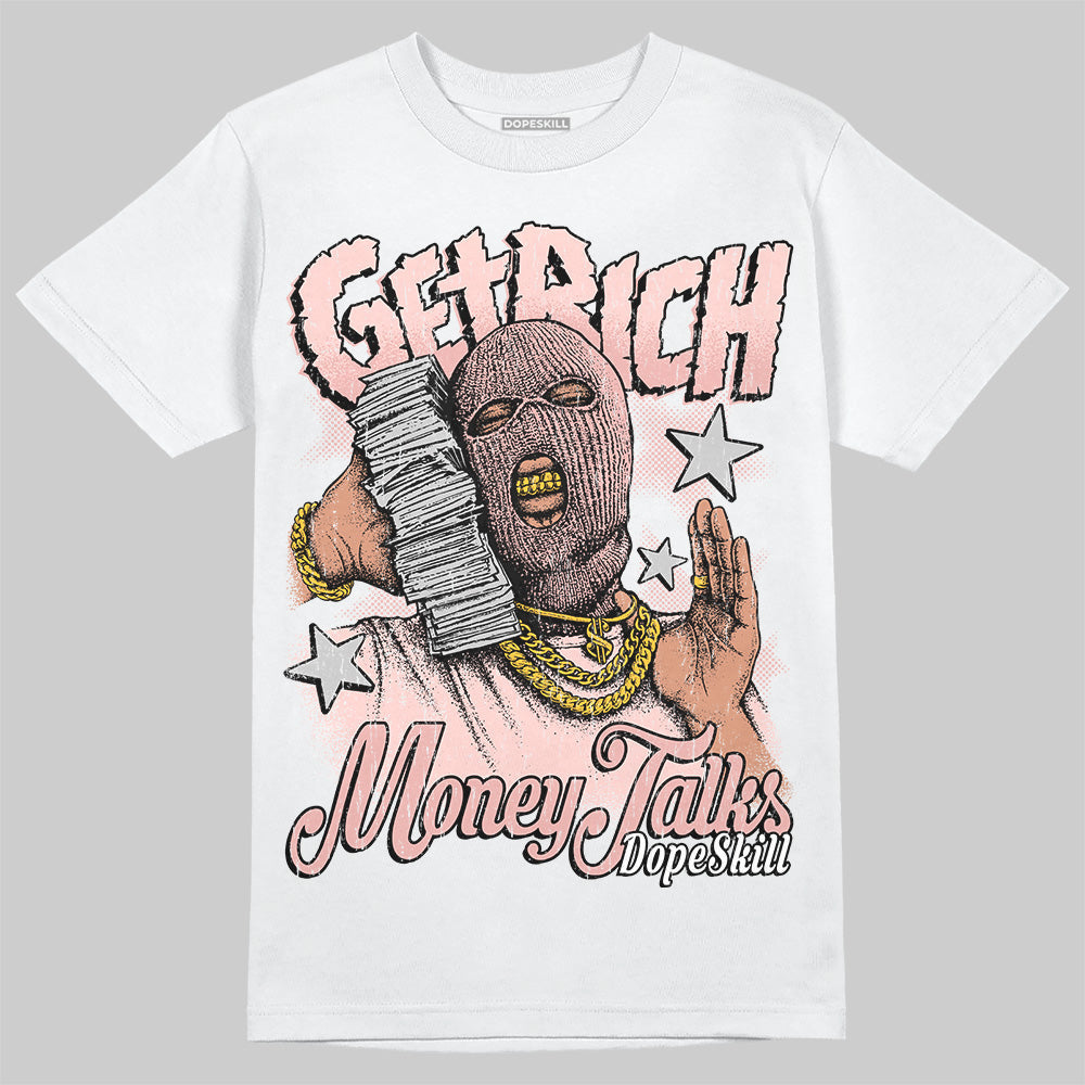 Leather Curb Glitter Pale Pink DopeSkill T-Shirt Get Rich Graphic