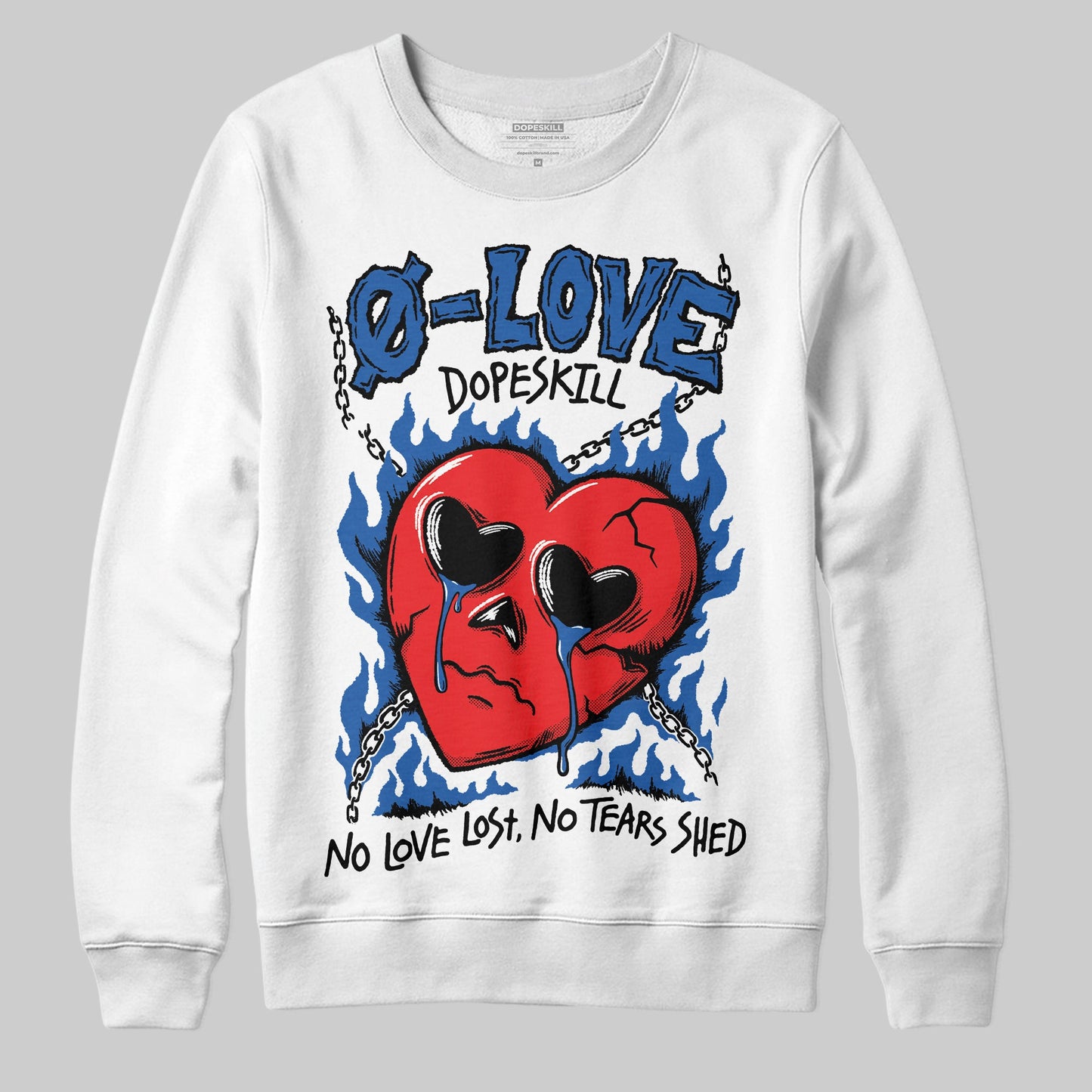 Blueberry 12s DopeSkill Sweatshirt Crying Heart Graphic