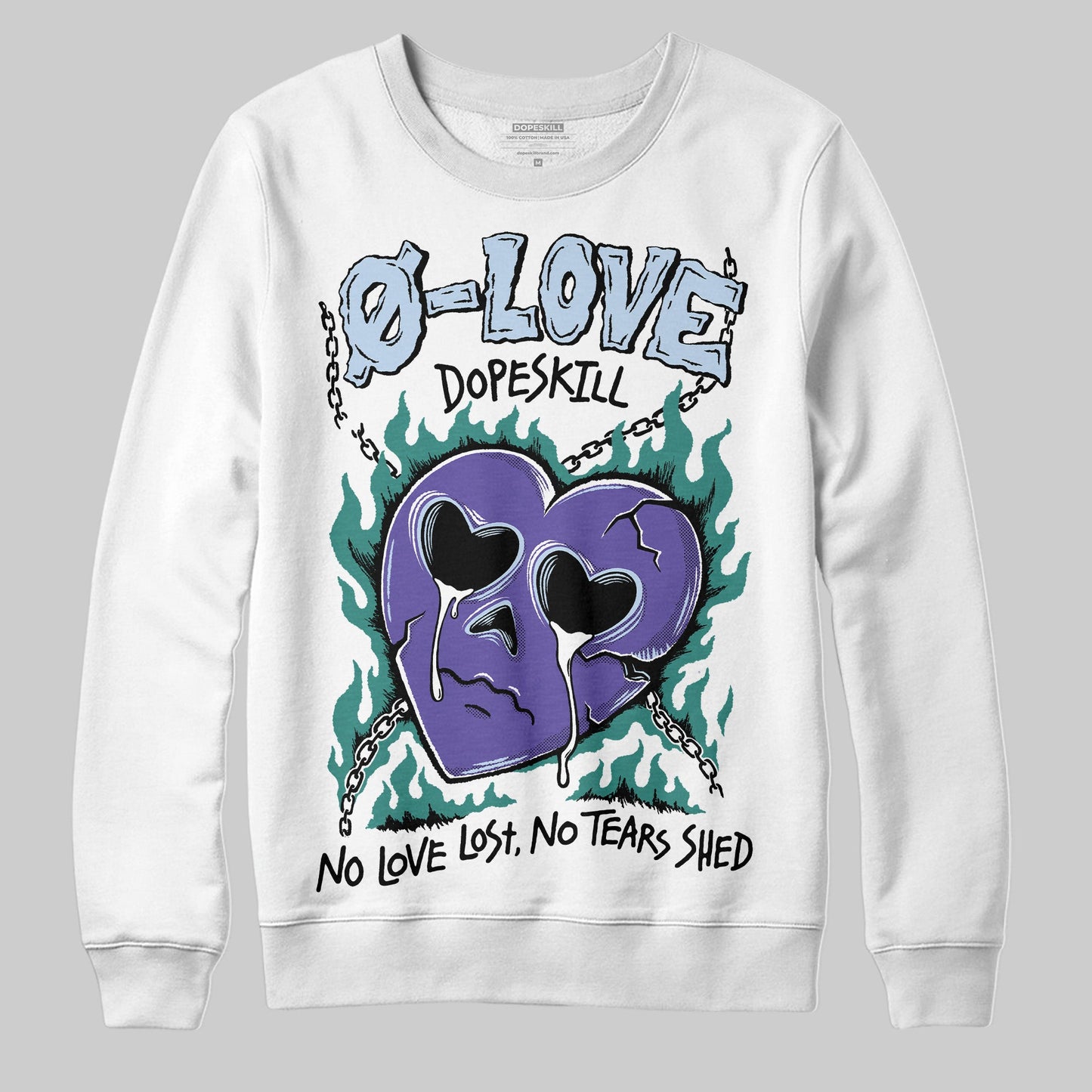 Grape 5s DopeSkill Sweatshirt Crying Heart Graphic
