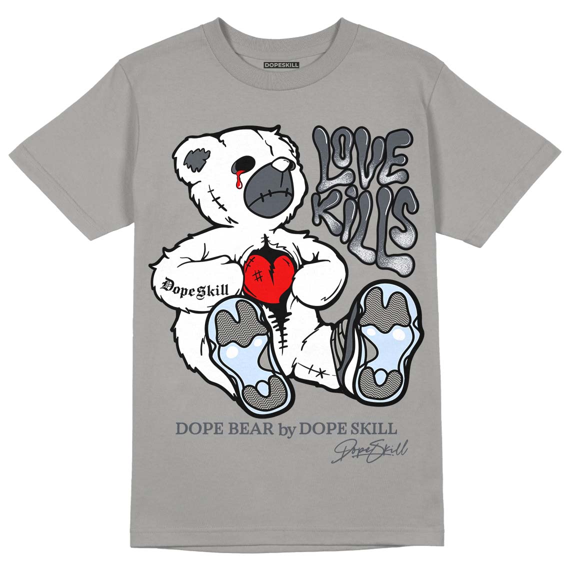 Cool Grey 11s DopeSkill Grey T-shirt Love Kills Graphic