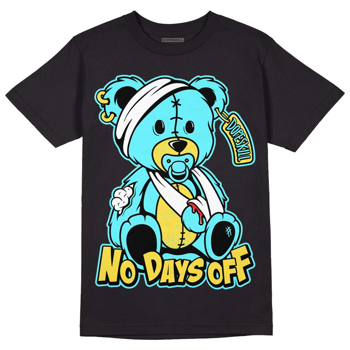 Aqua 5s DopeSkill T-Shirt Hurt Bear Graphic