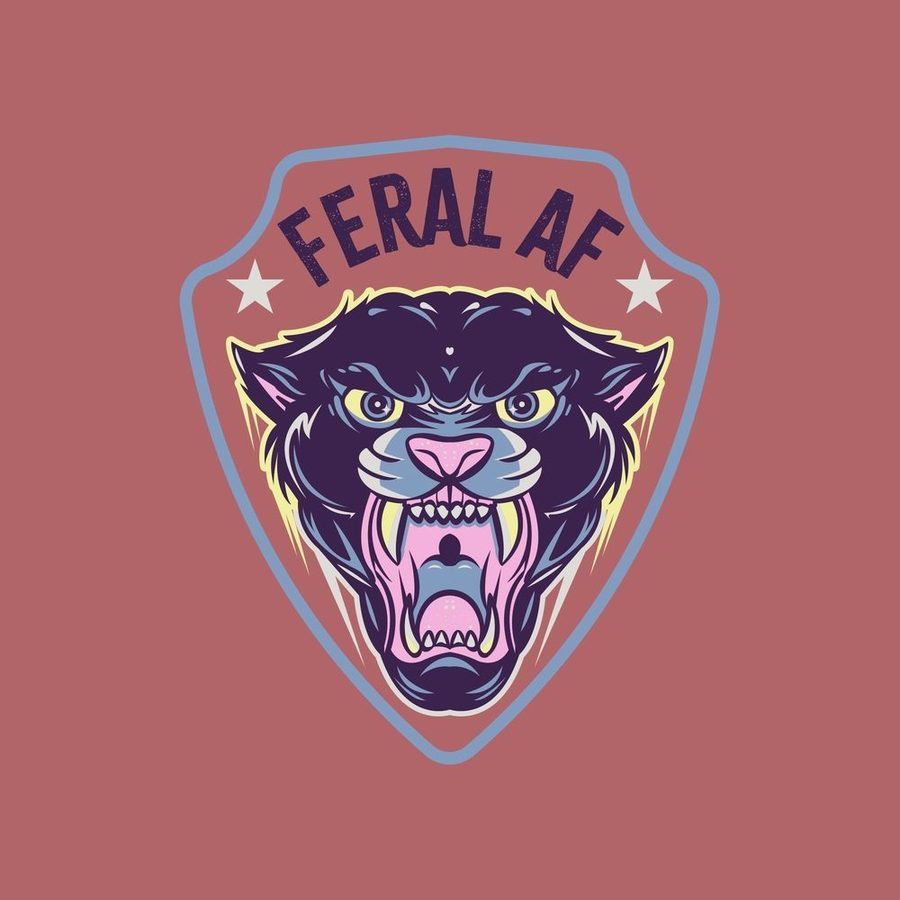 Women's Feral AF Mom Boyfriend Fit T-Shirt - Heather Mauve