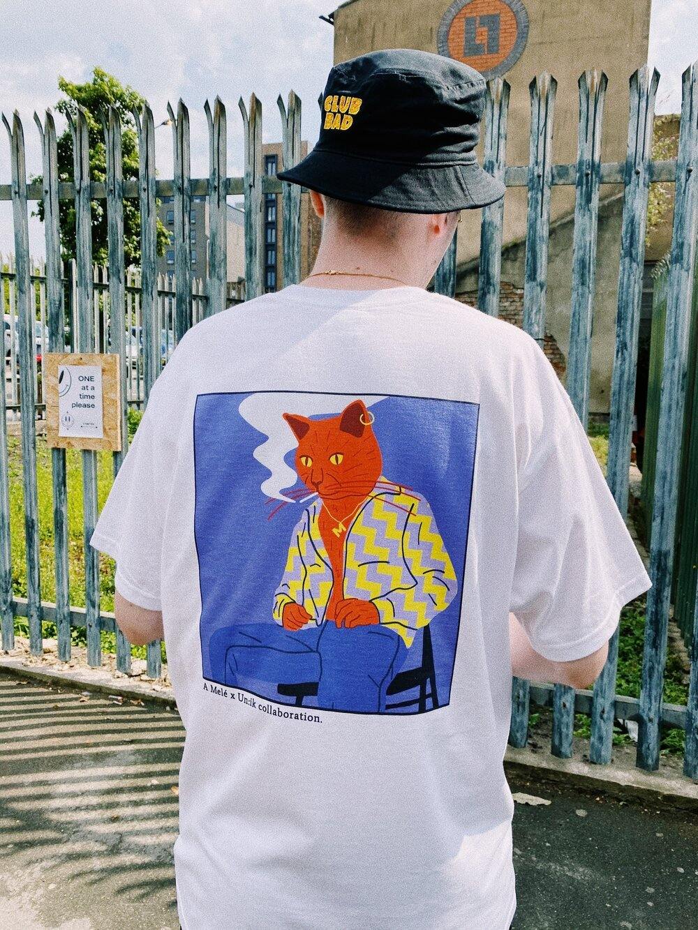Melé x Club Bad 'Cool Cat' Tee - White