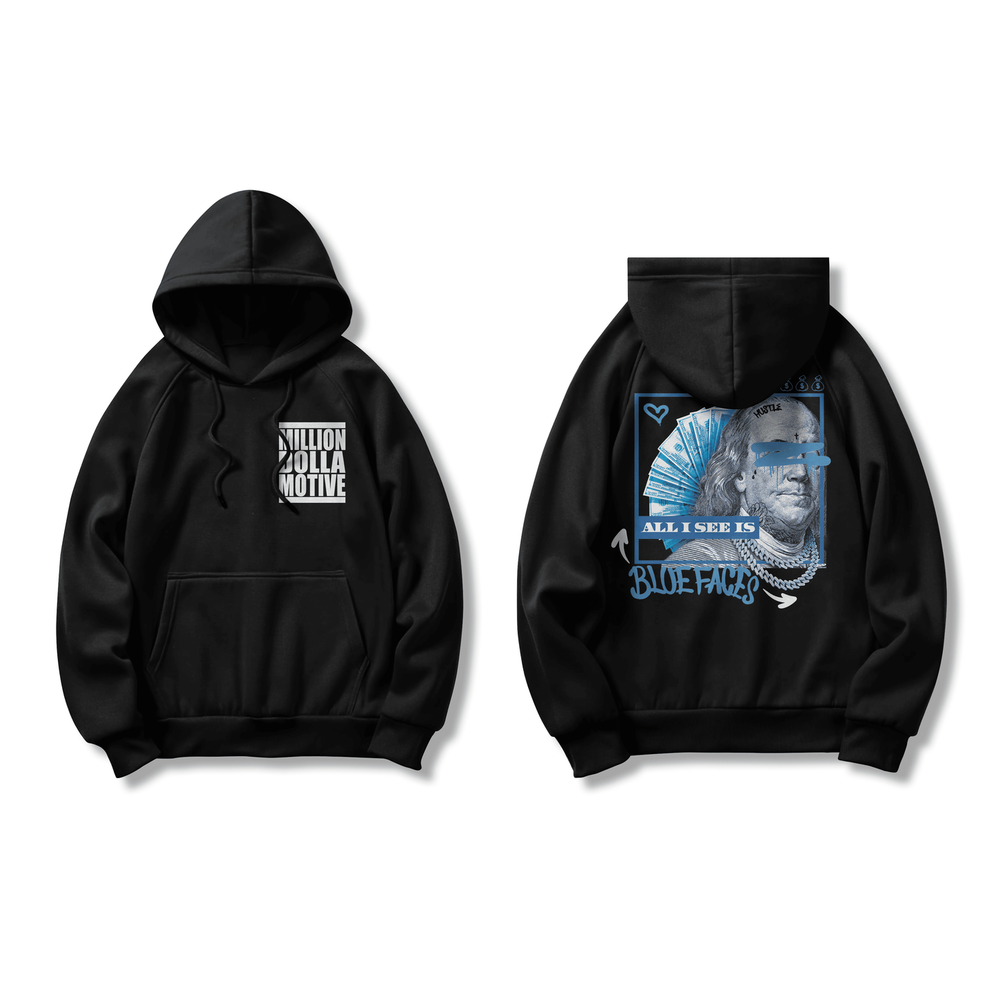All I See is Blue Faces - Black Hoodie Sweatshirt