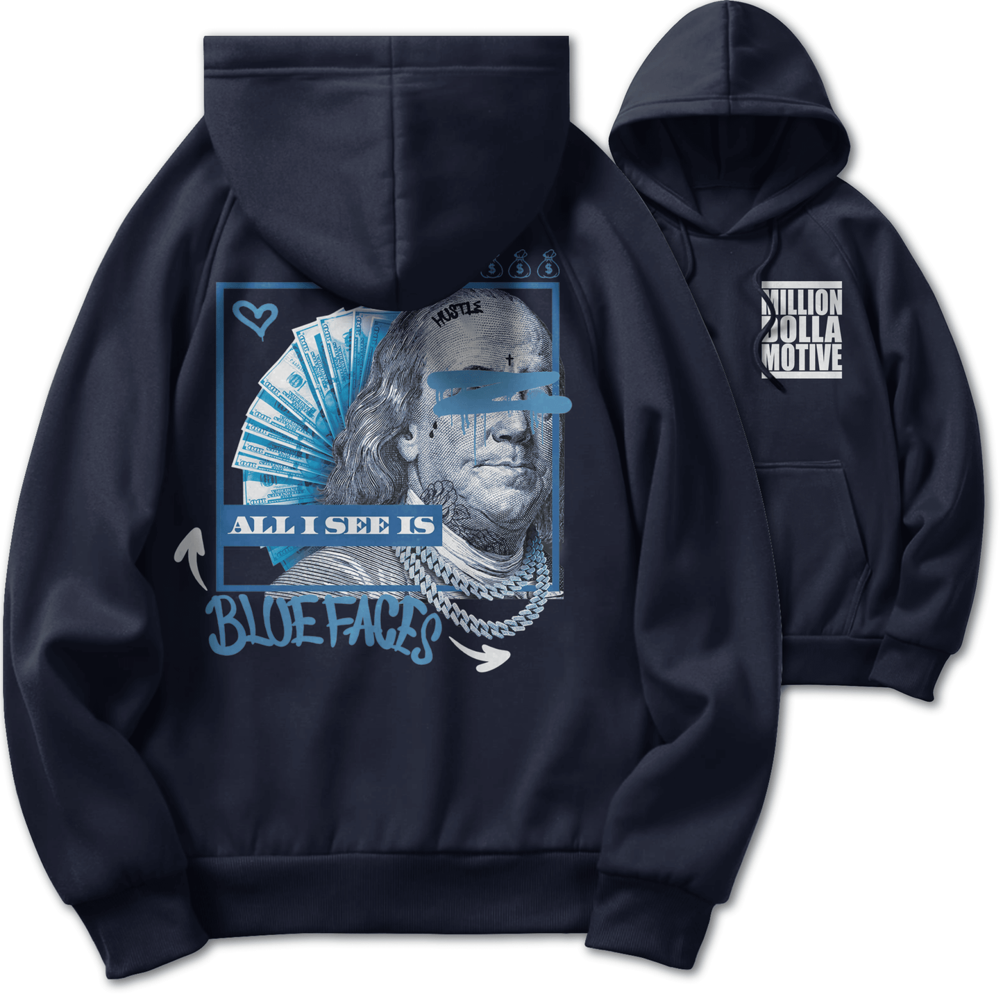 All I See is Blue Faces - Navy Hoodie Sweatshirt