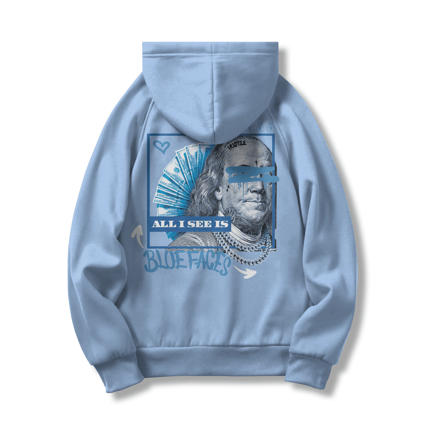 All I See is Blue Faces - University Blue Hoodie Sweatshirt