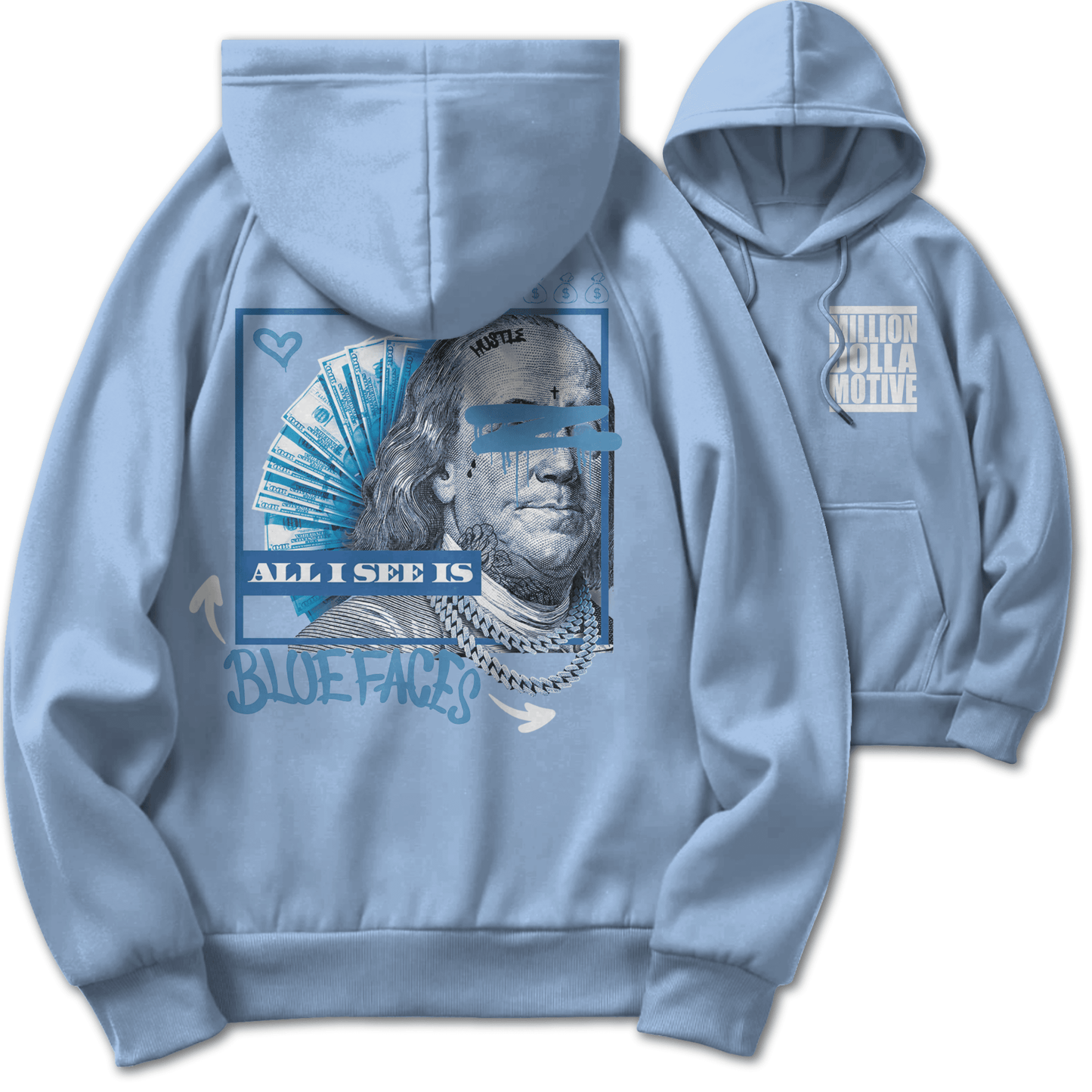 All I See is Blue Faces - University Blue Hoodie Sweatshirt