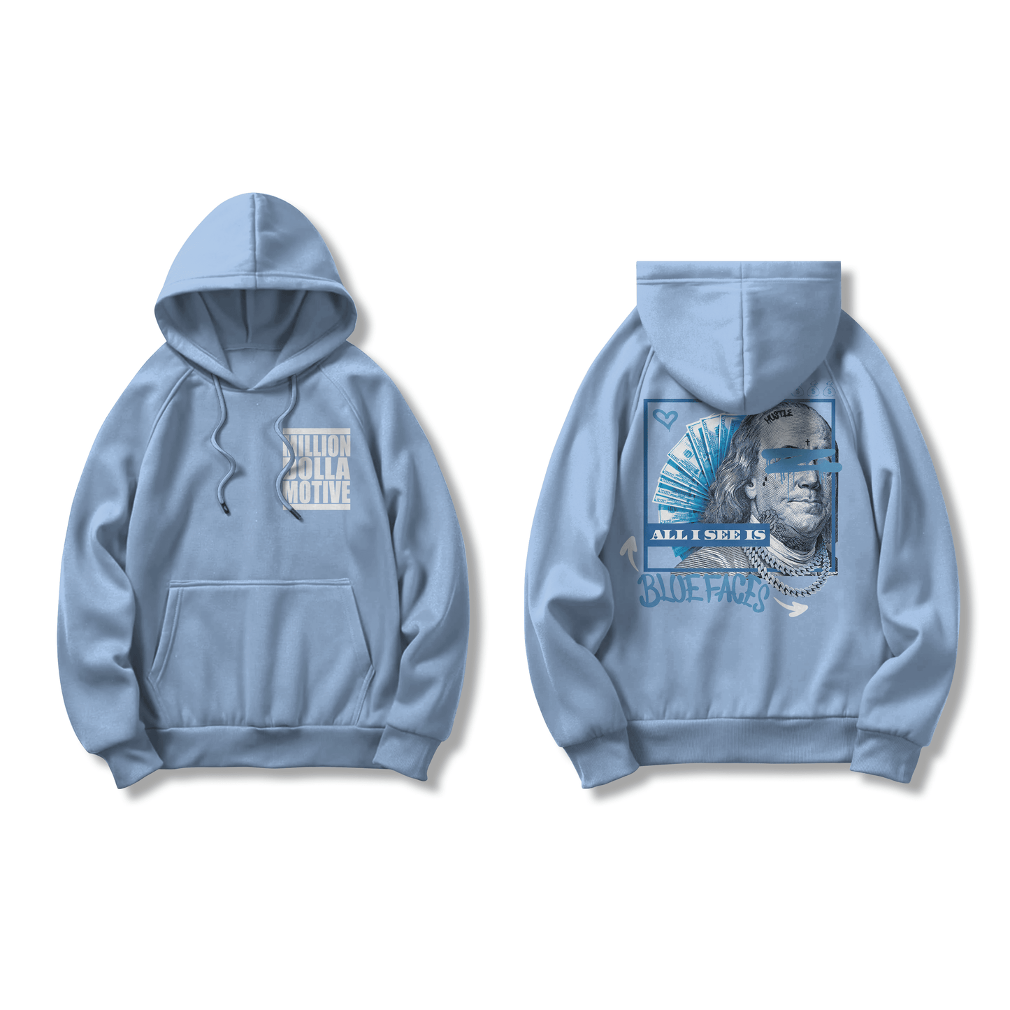 All I See is Blue Faces - University Blue Hoodie Sweatshirt