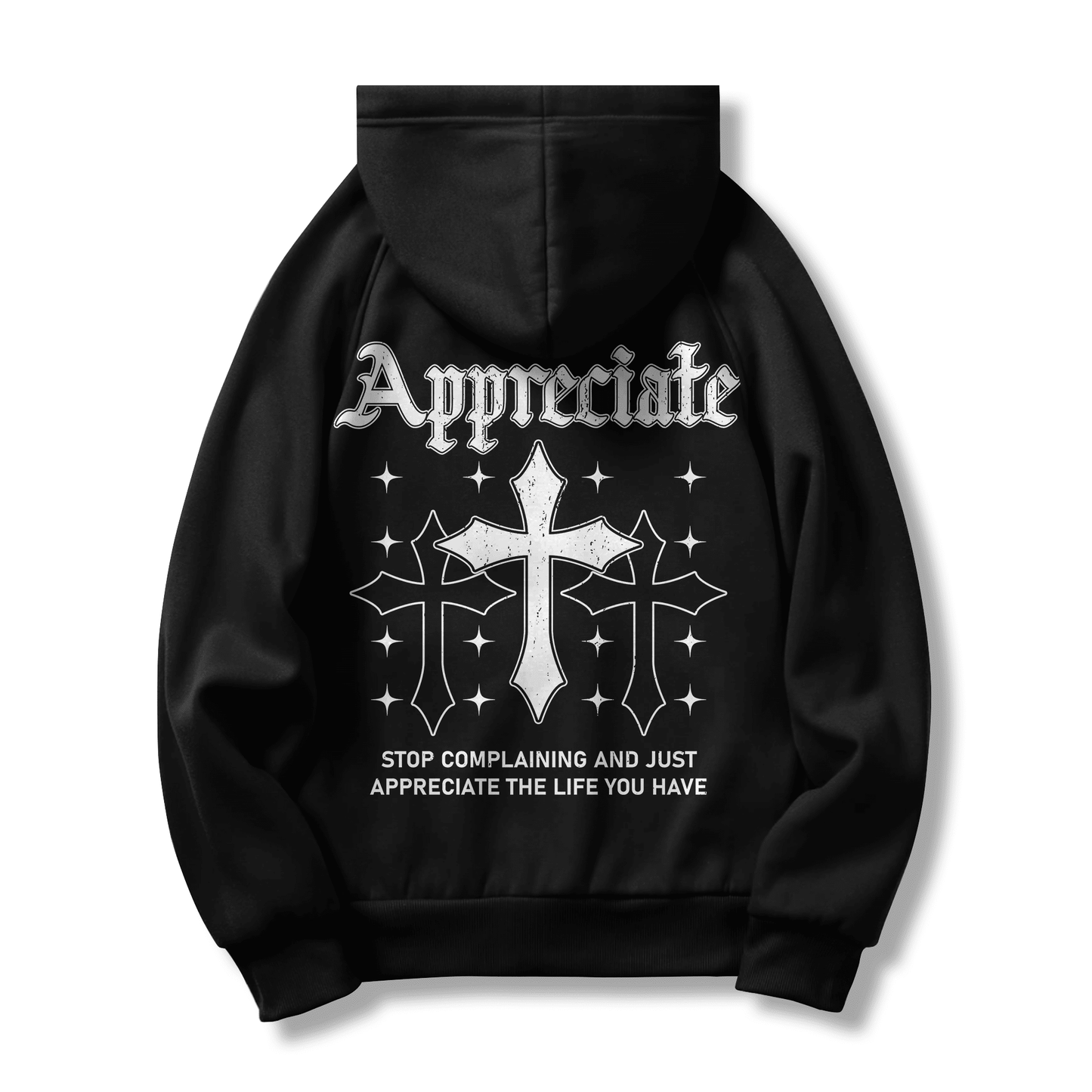 Appreciate Crosses - Black Hoodie Sweatshirt