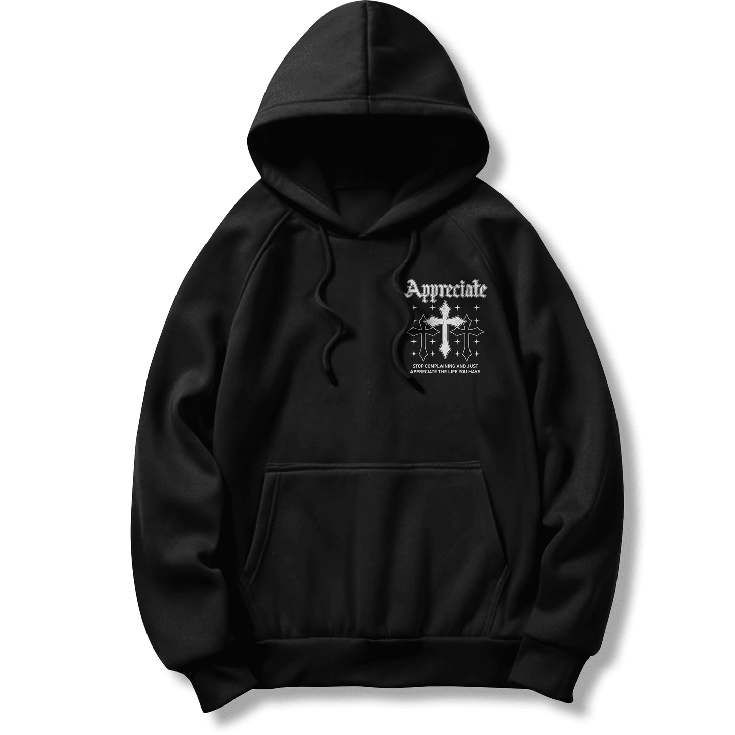 Appreciate Crosses - Black Hoodie Sweatshirt