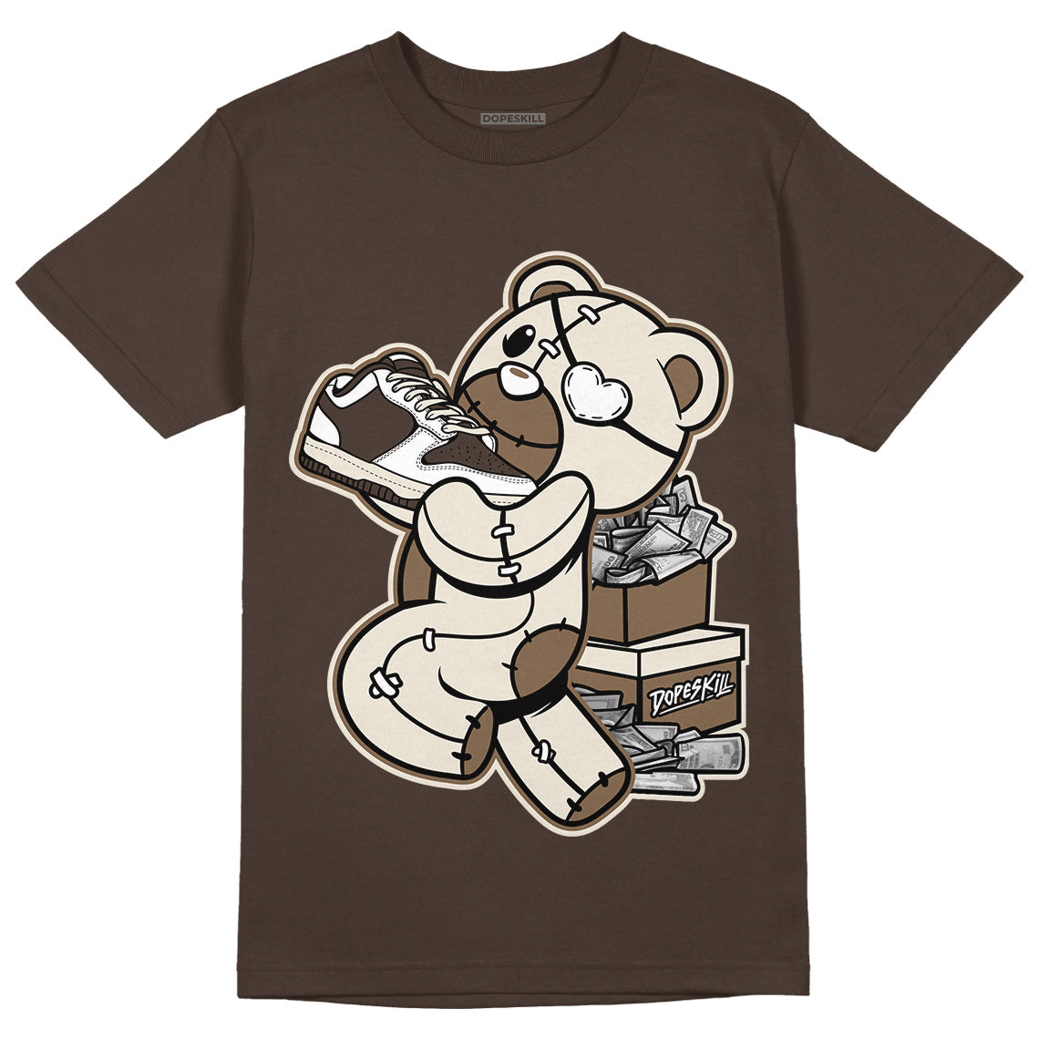 AJ 1 Low OG ‚ÄúReverse Mocha‚Äù DopeSkill Ridgerock T-shirt Bear Steals Sneaker Graphic