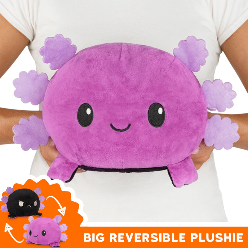 TeeTurtle Big Reversible Axolotl Plushie (Purple + Black)