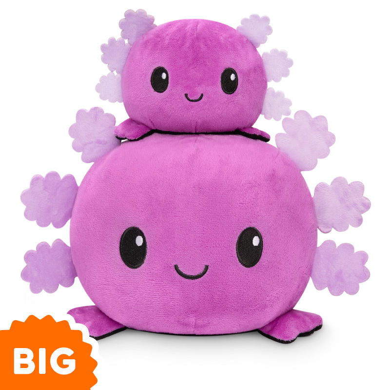 TeeTurtle Big Reversible Axolotl Plushie (Purple + Black)
