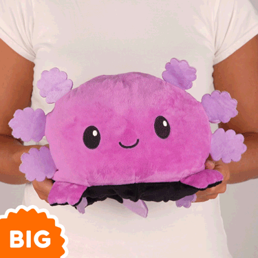 TeeTurtle Big Reversible Axolotl Plushie (Purple + Black)