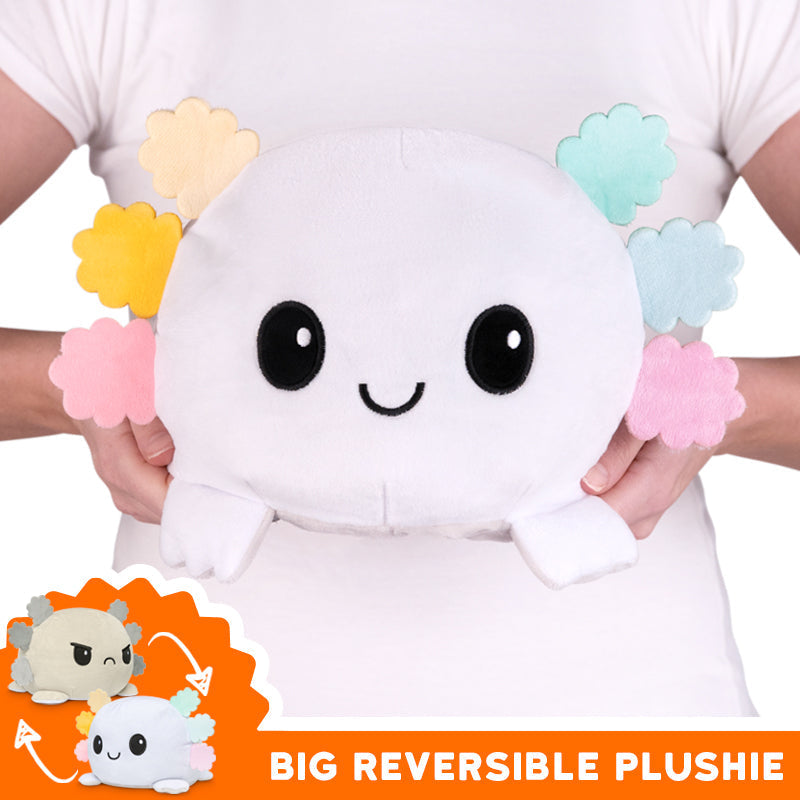 TeeTurtle Big Reversible Axolotl Plushie (Rainbow Gills)