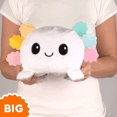 TeeTurtle Big Reversible Axolotl Plushie (Rainbow Gills)