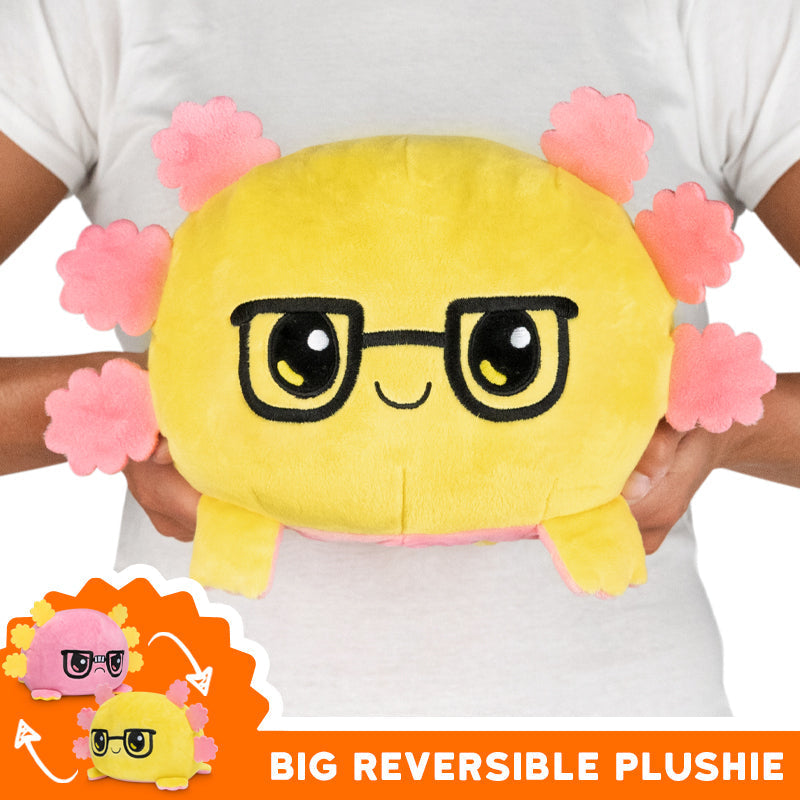 TeeTurtle Big Reversible Axolotl Plushie (Glasses)