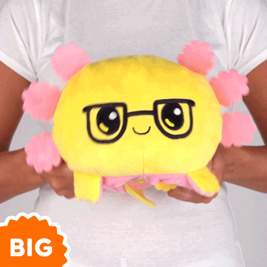 TeeTurtle Big Reversible Axolotl Plushie (Glasses)