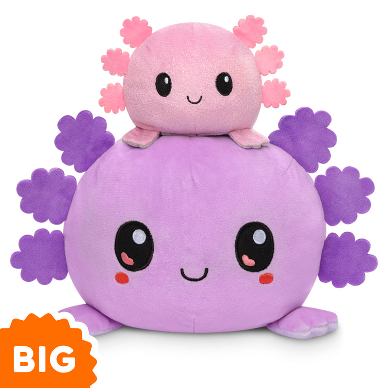 TeeTurtle Big Reversible Axolotl Plushie (Purple + Light Purple)