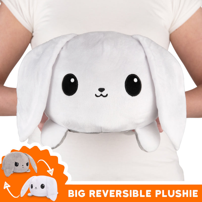 TeeTurtle Big Reversible Bunny Plushie (White + Gray)
