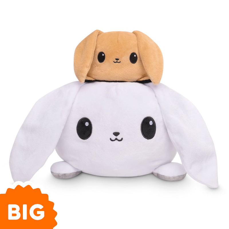 TeeTurtle Big Reversible Bunny Plushie (White + Gray)