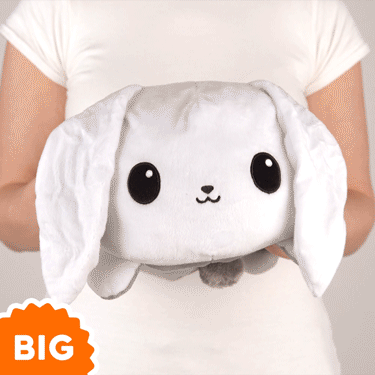 TeeTurtle Big Reversible Bunny Plushie (White + Gray)