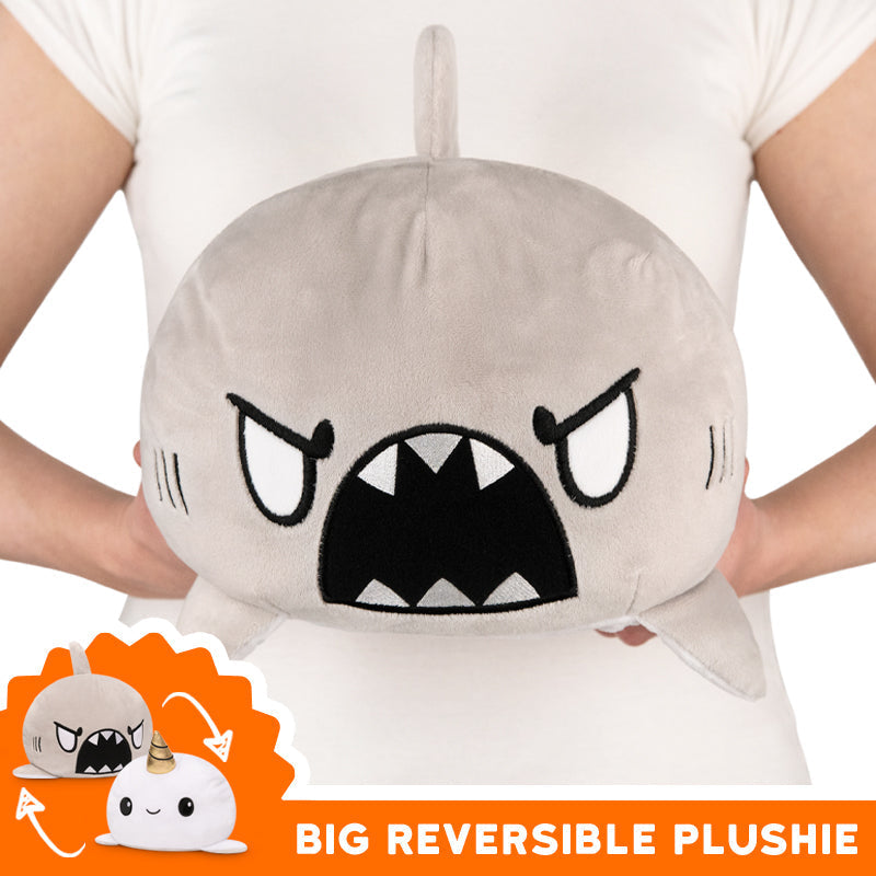 TeeTurtle Big Reversible Shark & Narwhal Plushie
