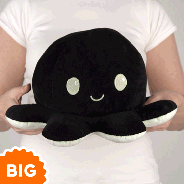 TeeTurtle Big Reversible Octopus Plushie (Green Glow + Black)