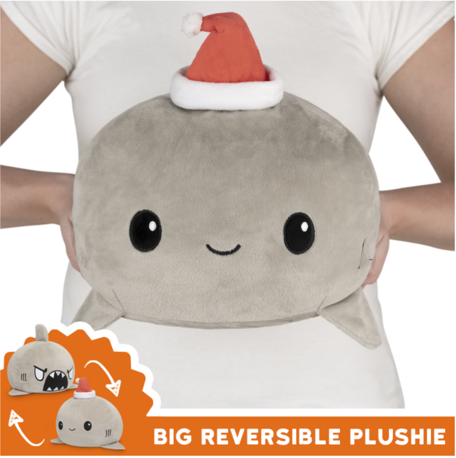 TeeTurtle Big Reversible Shark Plushie (Santa Hat)