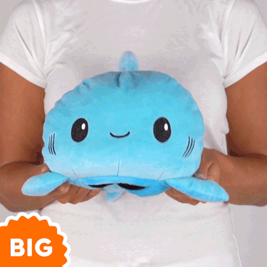 TeeTurtle Big Reversible Shark Plushie (Blue + Light Blue)