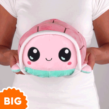 TeeTurtle Big Reversible Turtle Plushie (Aqua + Pink)