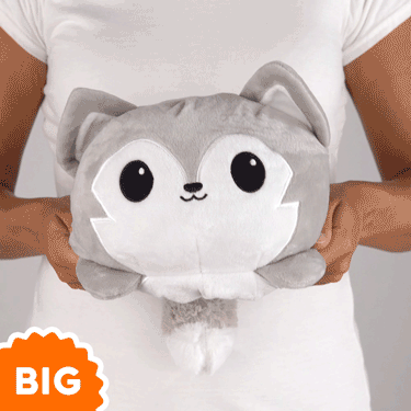 TeeTurtle Big Reversible Wolf Plushie (Light Gray)