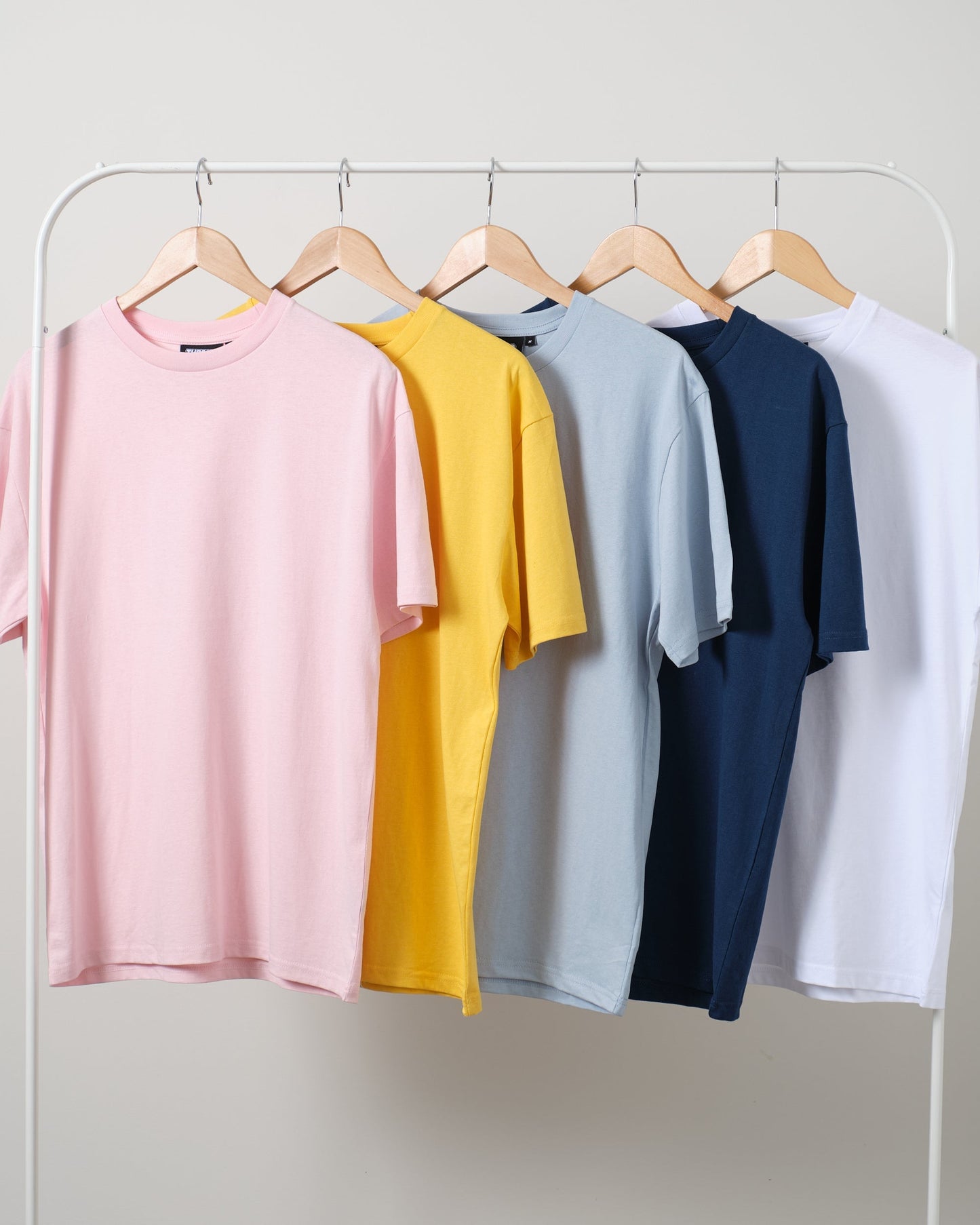 Classic Tee 5 Pack: Pink, Yellow, Pale Blue, Navy, White