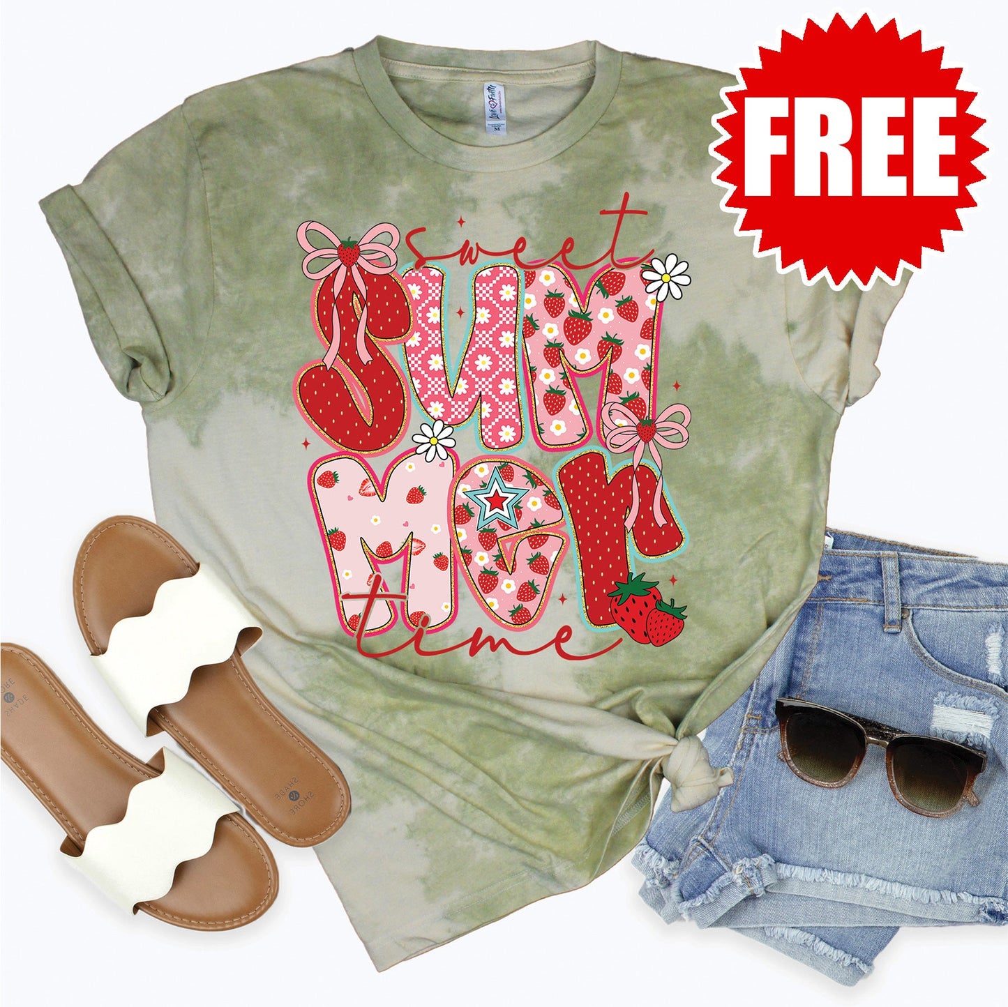 Summer Time Tee - Tie Dye Basil Haze - 0