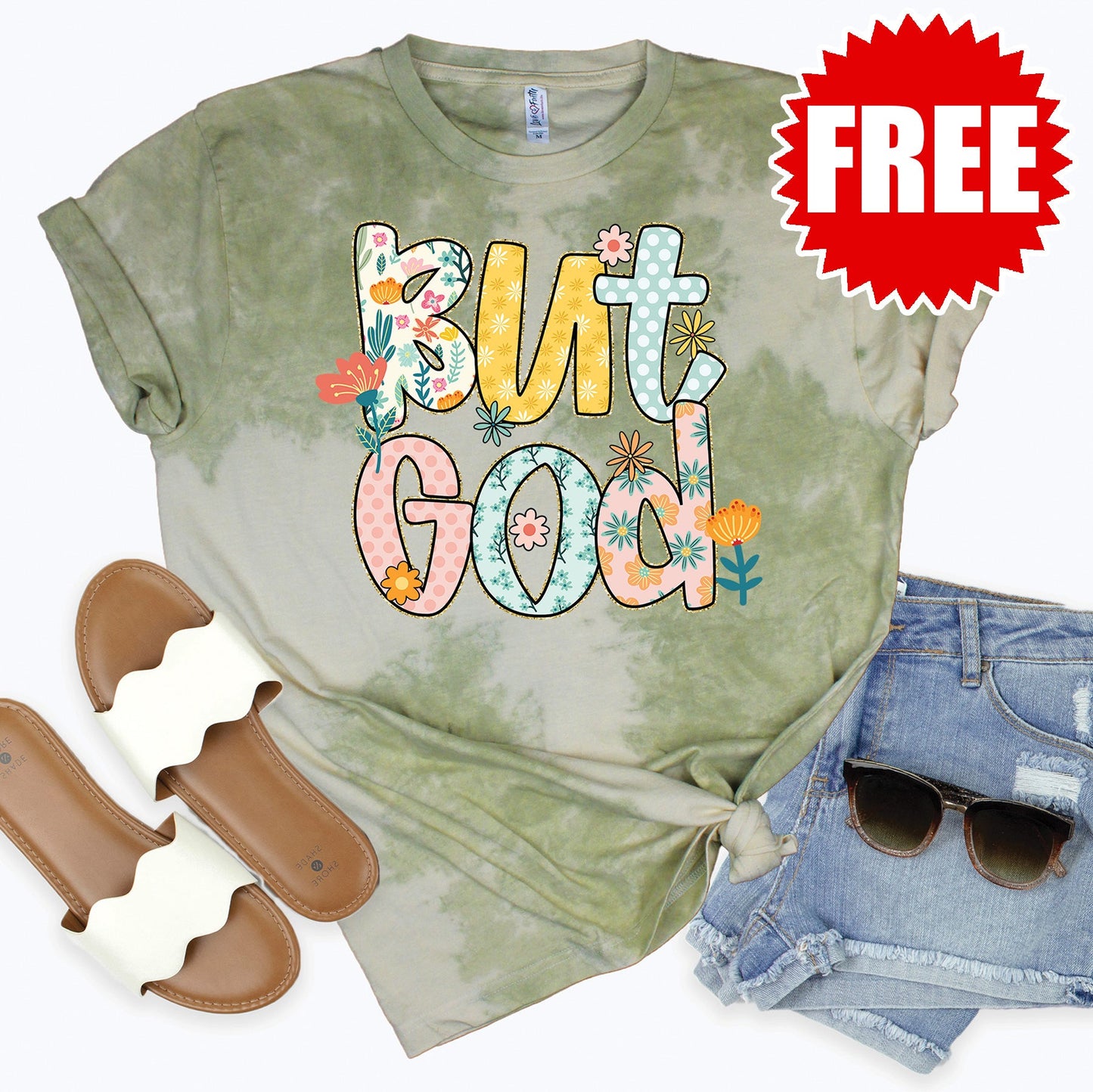 But God Tee - Tie Dye Basil Haze - 0 Style001