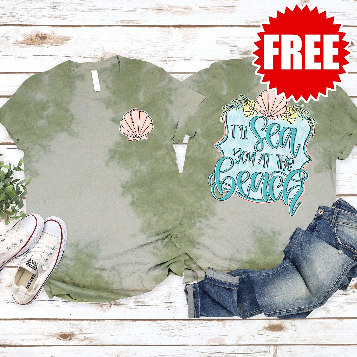 Sea You Tee - Tie Dye Basil Haze - 0