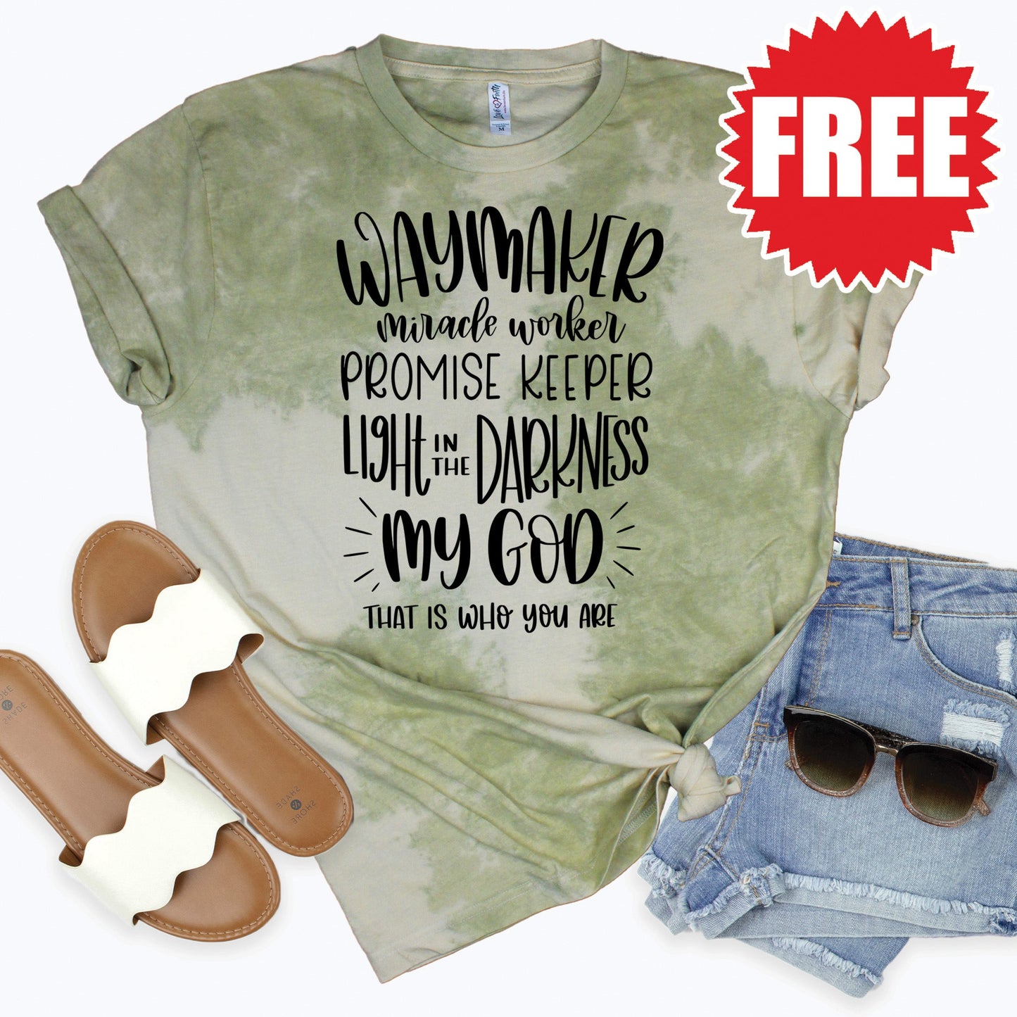 Waymaker Tee - Tie Dye Basil Haze - 0